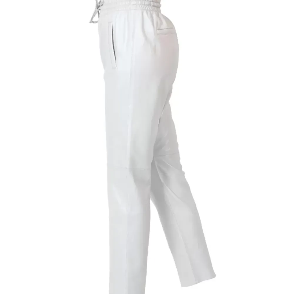 Trousers*OAKWOOD Gift Metal Silver - Genuine Leather Jogpants