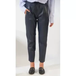 Trousers*OAKWOOD Gift Navy Blue - Genuine Leather Jogpants