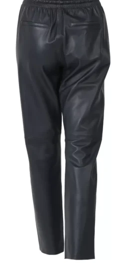 Trousers*OAKWOOD Gift Navy Blue - Genuine Leather Jogpants