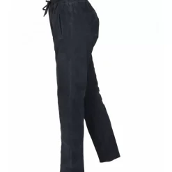 Trousers*OAKWOOD Gift Navy Blue - Genuine Suede Leather Jogpants