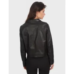 Jackets*OAKWOOD Grace Black - Genuine Leather Short Jacket With Buttons