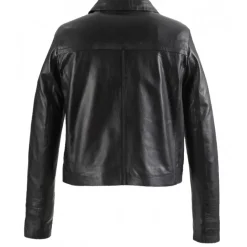 Jackets*OAKWOOD Grace Black - Genuine Leather Short Jacket With Buttons