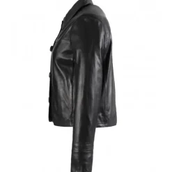 Jackets*OAKWOOD Grace Black - Genuine Leather Short Jacket With Buttons
