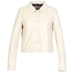 Jackets*OAKWOOD Grace Eggshell - Genuine Leather Short Jacket With Buttons