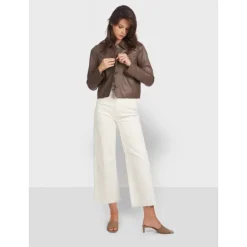 Jackets*OAKWOOD Grace Smoke - Genuine Leather Short Jacket With Buttons