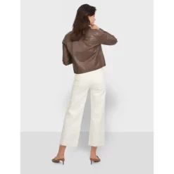 Jackets*OAKWOOD Grace Smoke - Genuine Leather Short Jacket With Buttons