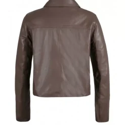 Jackets*OAKWOOD Grace Smoke - Genuine Leather Short Jacket With Buttons
