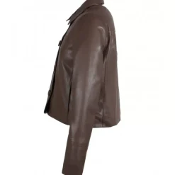Jackets*OAKWOOD Grace Smoke - Genuine Leather Short Jacket With Buttons