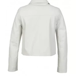 Jackets*OAKWOOD Grace White - Genuine Leather Short Jacket With Buttons