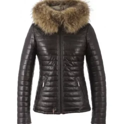 Downjackets*OAKWOOD Happy Chocolate - Two-Tone Genuine Leather Down Jacket