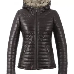 Downjackets*OAKWOOD Happy Chocolate - Two-Tone Genuine Leather Down Jacket