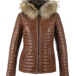 Downjackets*OAKWOOD Happy Cognac - Two-Tone Genuine Leather Down Jacket