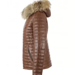 Downjackets*OAKWOOD Happy Cognac - Two-Tone Genuine Leather Down Jacket