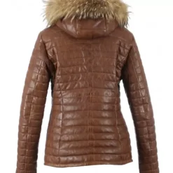 Downjackets*OAKWOOD Happy Cognac - Two-Tone Genuine Leather Down Jacket
