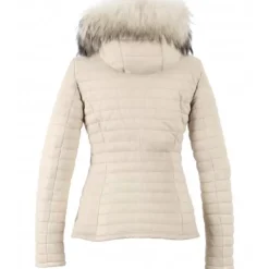 Downjackets*OAKWOOD Happy Ivory - Real Fur Hooded Genuine Leather Jacket