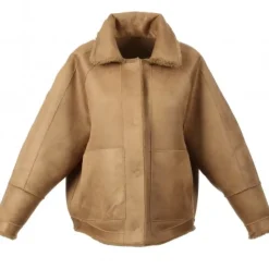 Jackets*OAKWOOD Helen Cognac - Faux Shearling Reversible Jacket