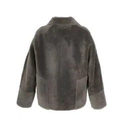 Jackets*OAKWOOD Helen Dark Khaki - Faux Shearling Reversible Jacket