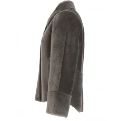 Jackets*OAKWOOD Helen Dark Khaki - Faux Shearling Reversible Jacket