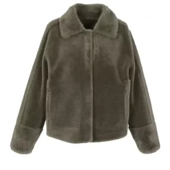 Jackets*OAKWOOD Helen Pale Green - Faux Shearling Reversible Jacket