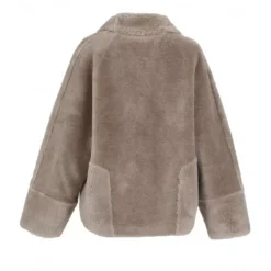 Jackets*OAKWOOD Helen Taupe - Faux Shearling Reversible Jacket