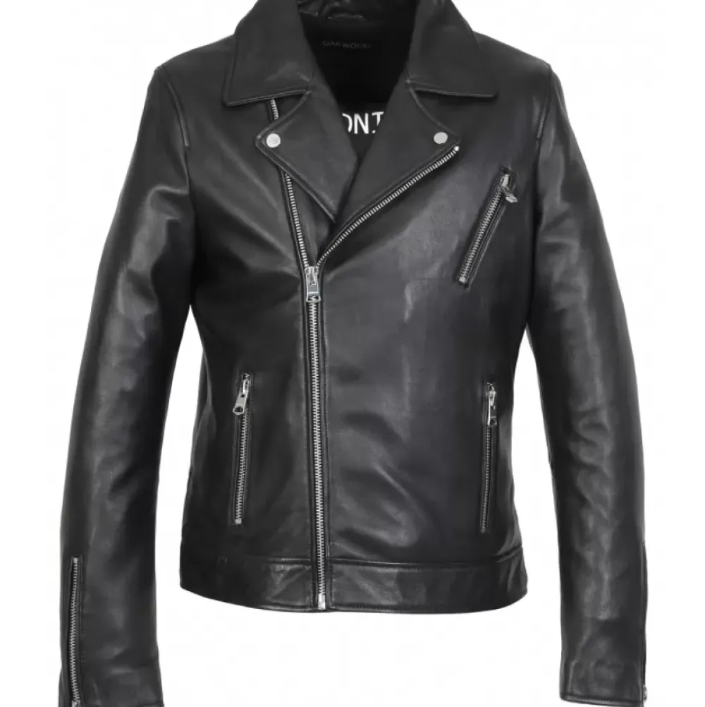 Jackets*OAKWOOD Hommage Black - Genuine Leather Asymmetrical Jacket