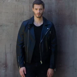 Jackets*OAKWOOD Hommage Black - Genuine Leather Asymmetrical Jacket