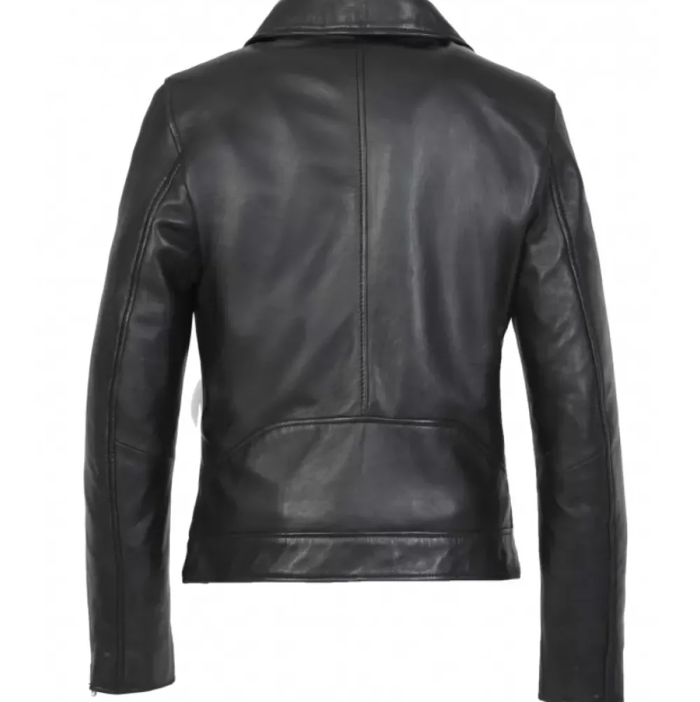 Jackets*OAKWOOD Hommage Black - Genuine Leather Asymmetrical Jacket