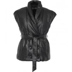 Vests*OAKWOOD Impulse - Short Genuine Leather Sleeveless Down Jacket