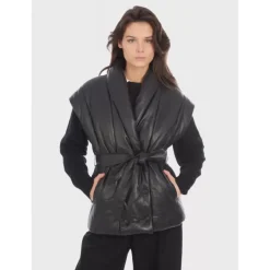 Vests*OAKWOOD Impulse - Short Genuine Leather Sleeveless Down Jacket