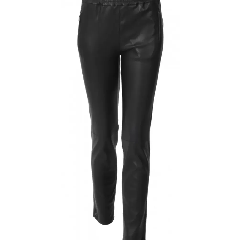 Trousers*OAKWOOD Ivana Black - Stretch Genuine Leather Leggings
