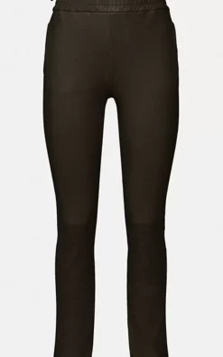 Trousers*OAKWOOD Ivana Dark Brown - Stretch Genuine Leather Leggings