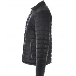 Down Jackets*OAKWOOD Julien Black - Genuine Leather Down Jacket With Press Buttoned Mandarin Collar
