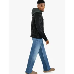 Jackets*OAKWOOD Kingsley Black - Genuine Leather Jacket With Washed Effects & Removable Hood