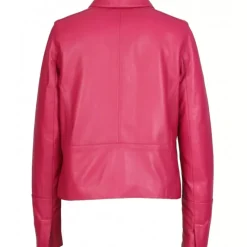 Jackets*OAKWOOD Leslie Fushia - Short Genuine Leather Jacket With Shirt Collar