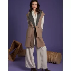Vests*OAKWOOD Libertad Bicolor -Sleeveless Blended Wool Coat