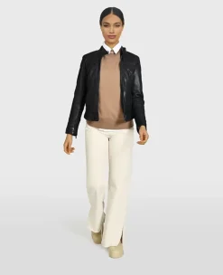 Jackets*OAKWOOD Lina Black - Short Jacket In Genuine Leather