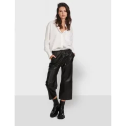 Trousers*OAKWOOD Loft Black - Genuine Leather Short Trousers