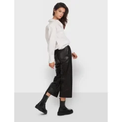 Trousers*OAKWOOD Loft Black - Genuine Leather Short Trousers