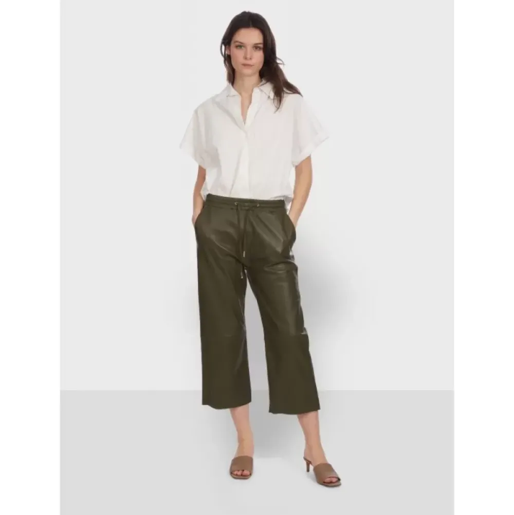 Trousers*OAKWOOD Loft Khaki - Genuine Sheep Leather Short Trousers