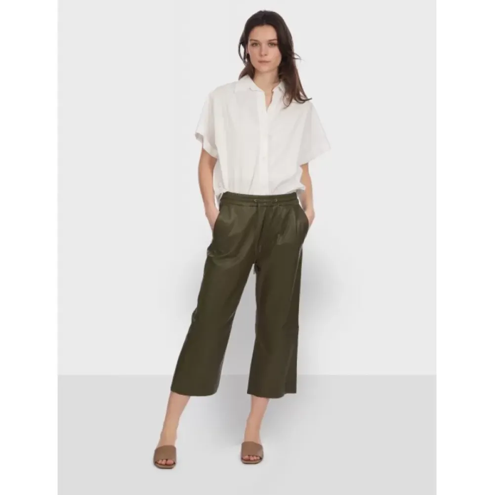 Trousers*OAKWOOD Loft Khaki - Genuine Sheep Leather Short Trousers