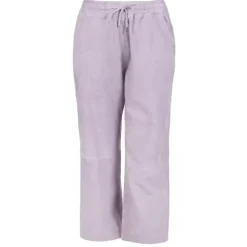 Trousers*OAKWOOD Loft Lilas - Pantalon Court En Cuir Veritable De Chevre Velours