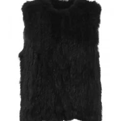 Vests*OAKWOOD Magali Black- Real Fur Gilet