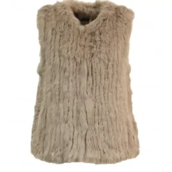 Vests*OAKWOOD Magali Dark Beige - Real Fur Vest