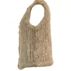 Vests*OAKWOOD Magali Dark Beige - Real Fur Vest