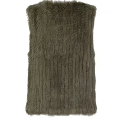 Vests*OAKWOOD Magali Khaki - Real Fur Gilet