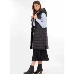 Vests*OAKWOOD Maggy Black-Black - Long Sleveless Down Jacket