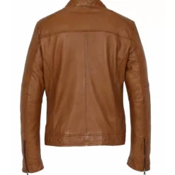Jackets*OAKWOOD Manager Cognac - Genuine Leather Jacket With Mandarin Collar