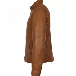 Jackets*OAKWOOD Manager Cognac - Genuine Leather Jacket With Mandarin Collar