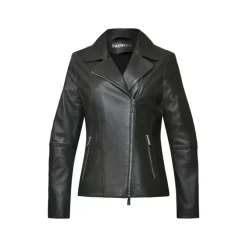 Biker Jackets*OAKWOOD Maranta Black - Asymetrical Jacket In Genuine Leather