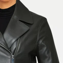 Biker Jackets*OAKWOOD Maranta Black - Asymetrical Jacket In Genuine Leather